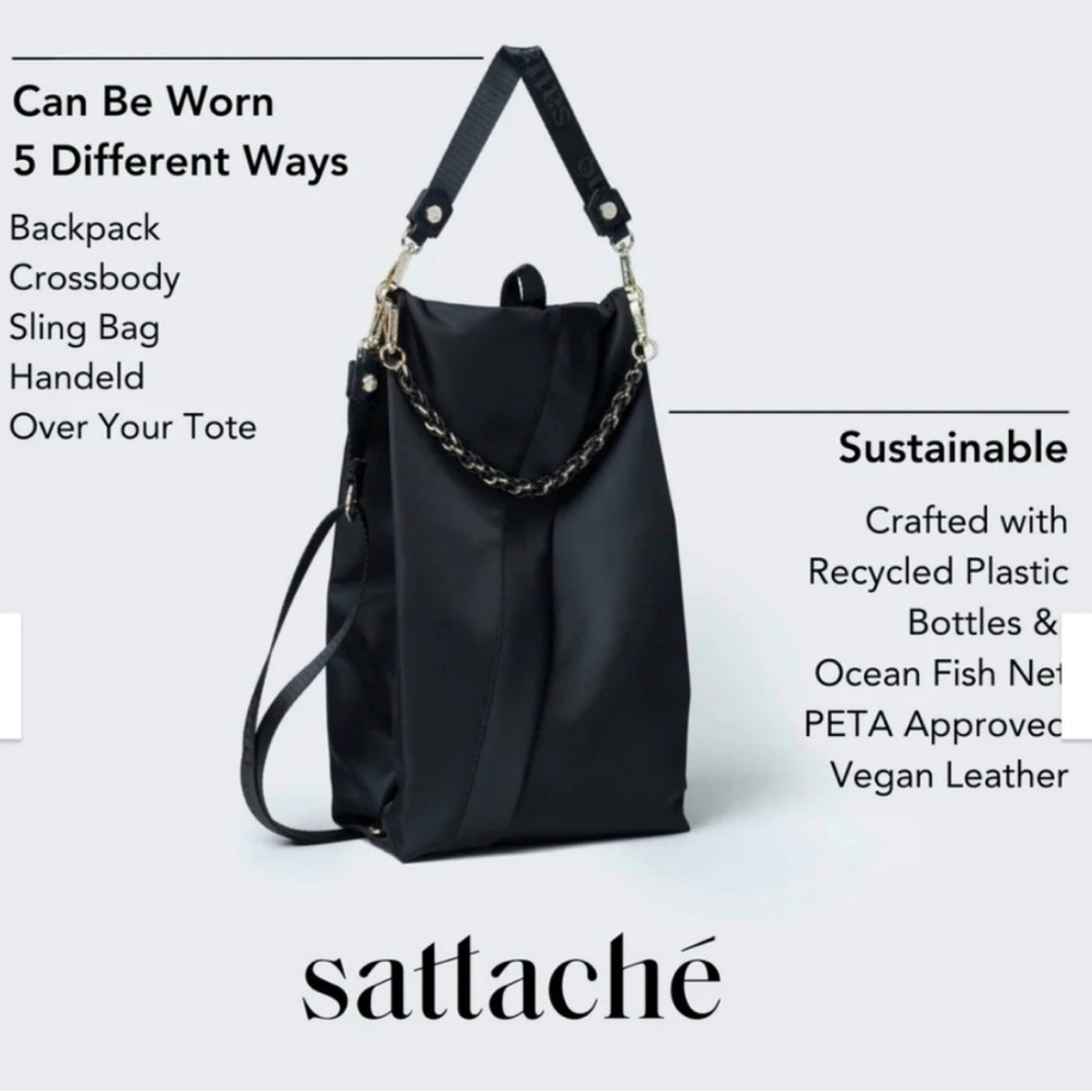 Convertible Black Women's Bag - 5-Way Wear
